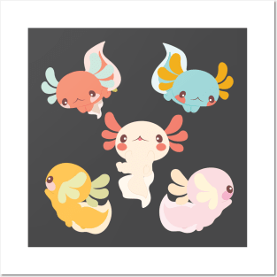 Kawaii Axolotls Posters and Art